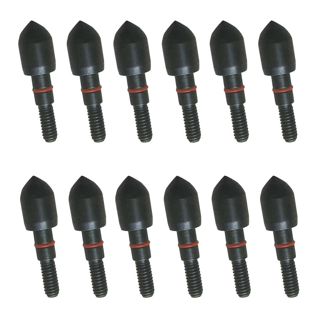 12pcs  Point Tips For  100/125 Grain Archery Accessories - Black, 100 Grain
