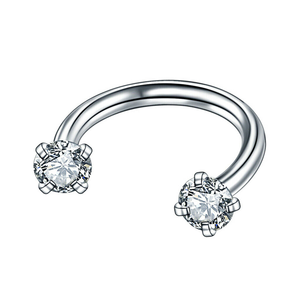 5pcs Zircon Nose Hoop Ring Barbell Tragus Helix Nose Piercing  16g