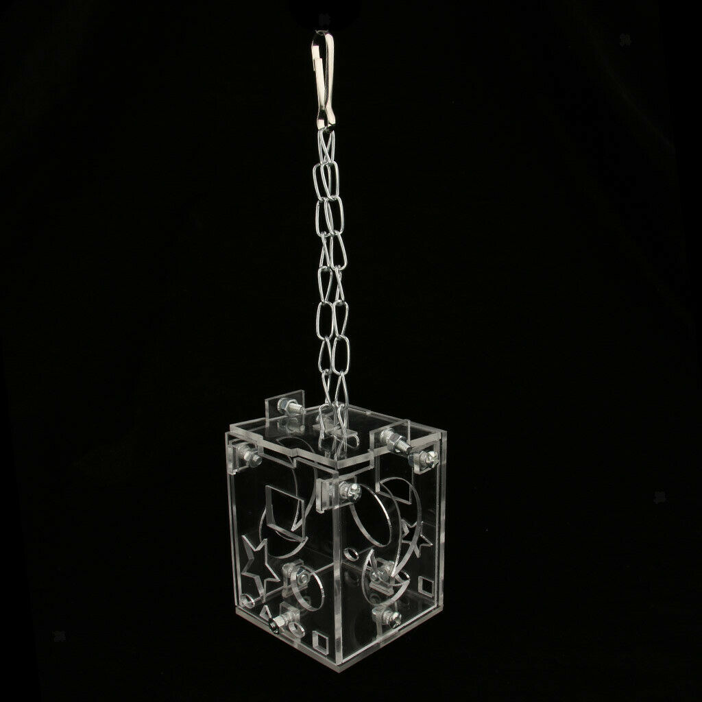 Clear Acrylic Parrot Bird Cage Feeder Hang Foraging Toys Bird Supplies