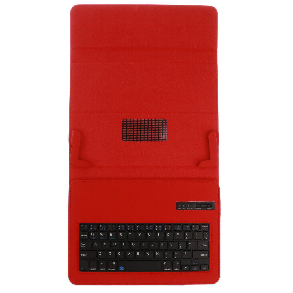 Universal 9-10inch Tablet Bluetooth Keyboard with PU Leather Case Red