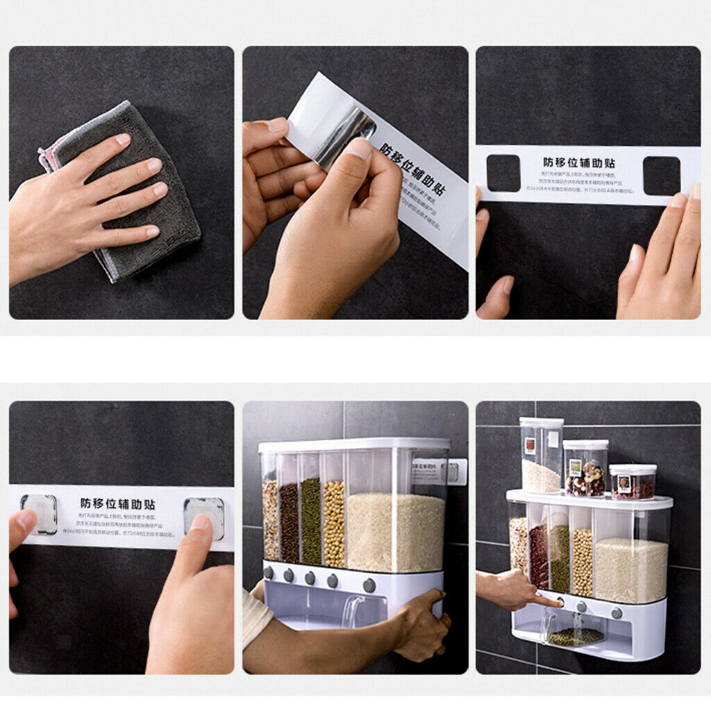 12L Automatic Rice Dispenser,Plastic Food Stroge Container w/ Lid,Moisture Proof