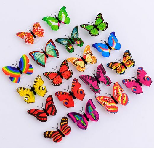 Romantic Colorful Changing Butterfly LED Night Light Lamp Home Decor Nightlights