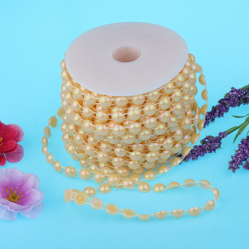 10mm DIY Half Round Bead Garland String Beads Craft Wedding Decor Yellow