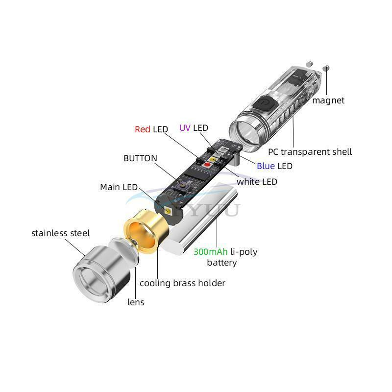6.05×1.56cm Single-click To Switch Portable Outdoor Ultra Bright  LED Flashlight