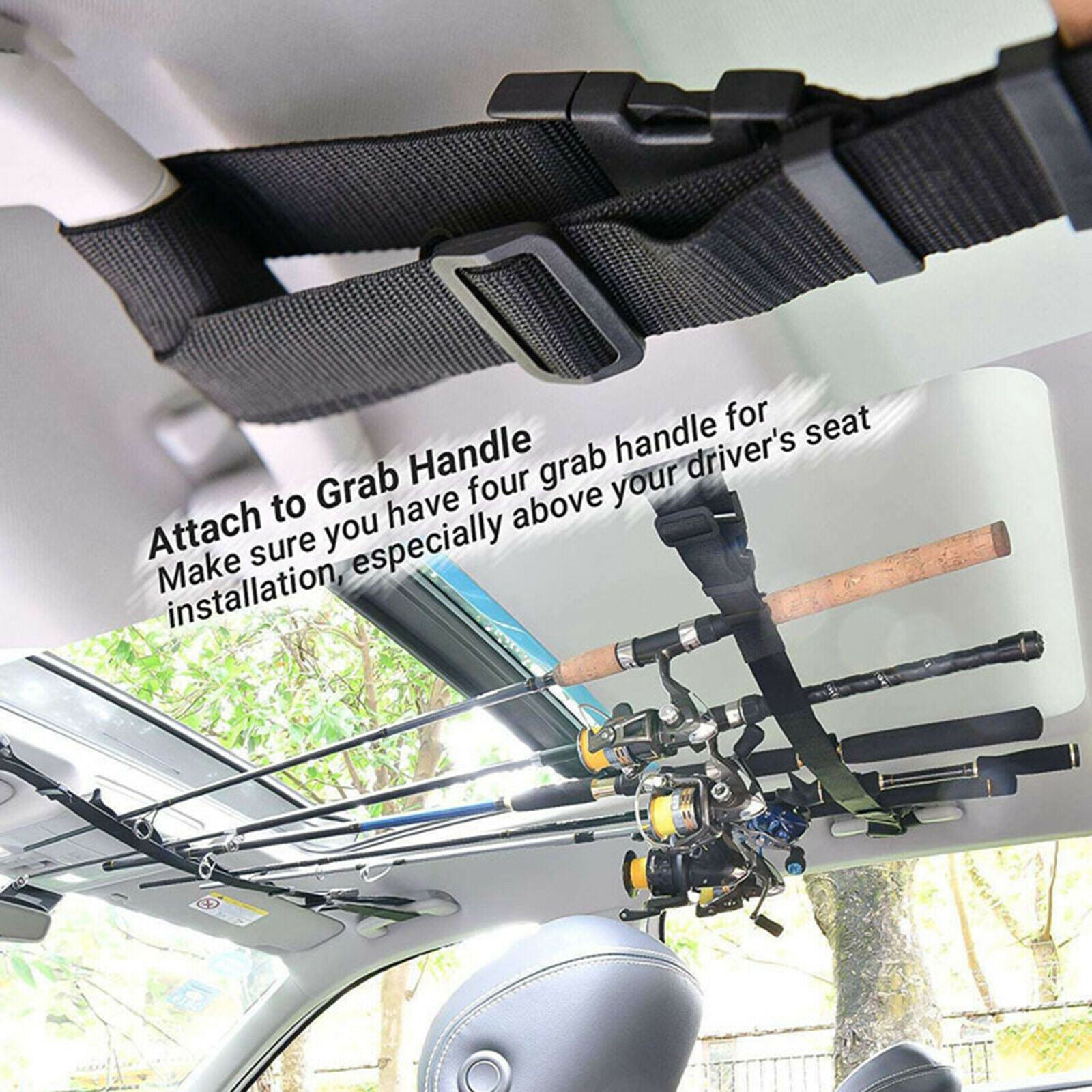 Vehicle Fishing Rod Holder Organizer SUV Van Loops Rod Saver Keeper Carrier