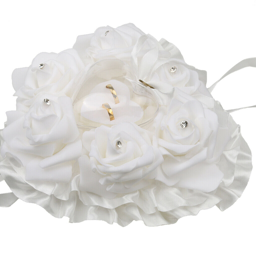 European Style Heart Shaped Flower Wedding   Pillow Wedding Favors White