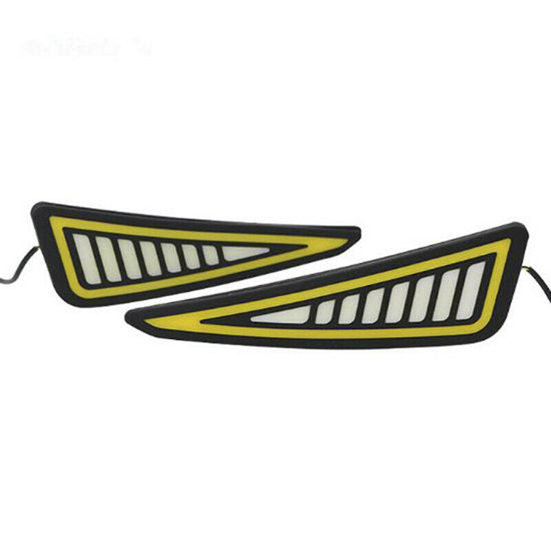 Car LED Bumper Strip COB Daytime Running Light Yellow Turn Signal DayLight  TwDF