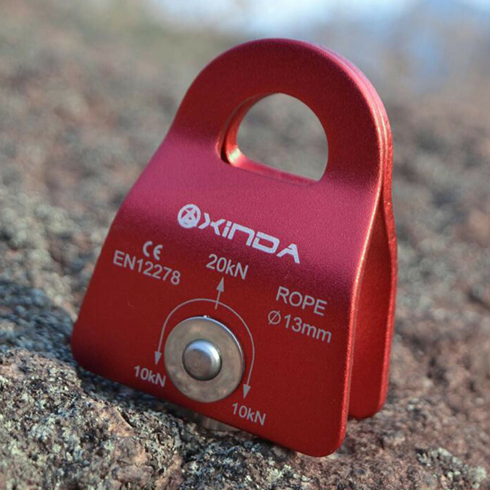 20KN Mobile Single Pulley for Rock Tree Climbing Hauling System Zip Line