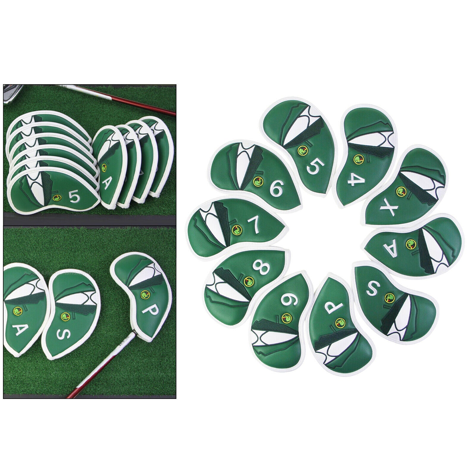 10Pieces Golf Iron Headcover Wedges Club Head Cover Protection Guard Case