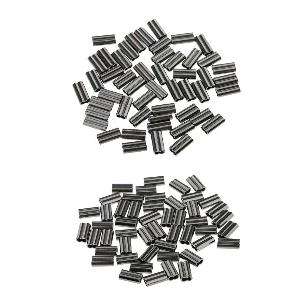 100pcs Double Copper Trace Crimps - Carp Coarse Sea Fishing Rigs 1.5mm 2.0mm