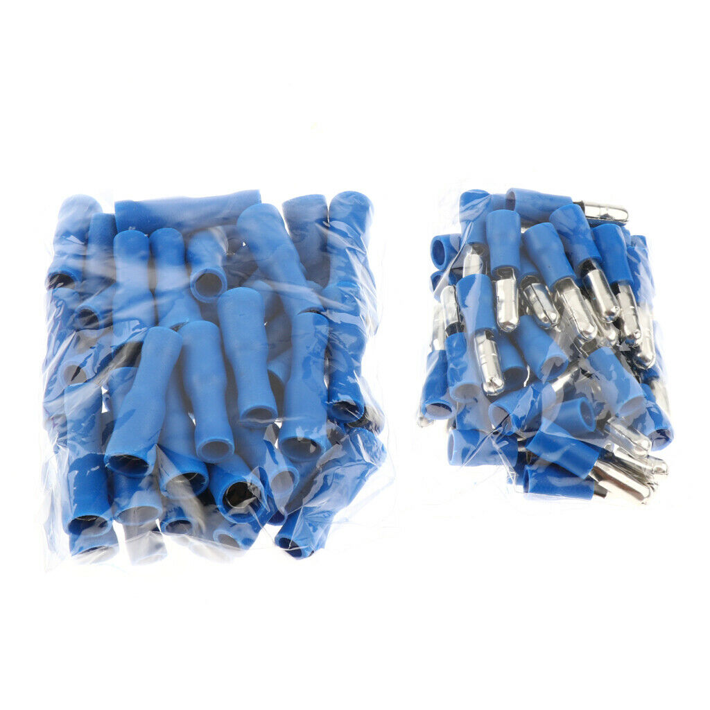 100 Pieces Insulated Wire Terminals Wire Crimp Connector Blue