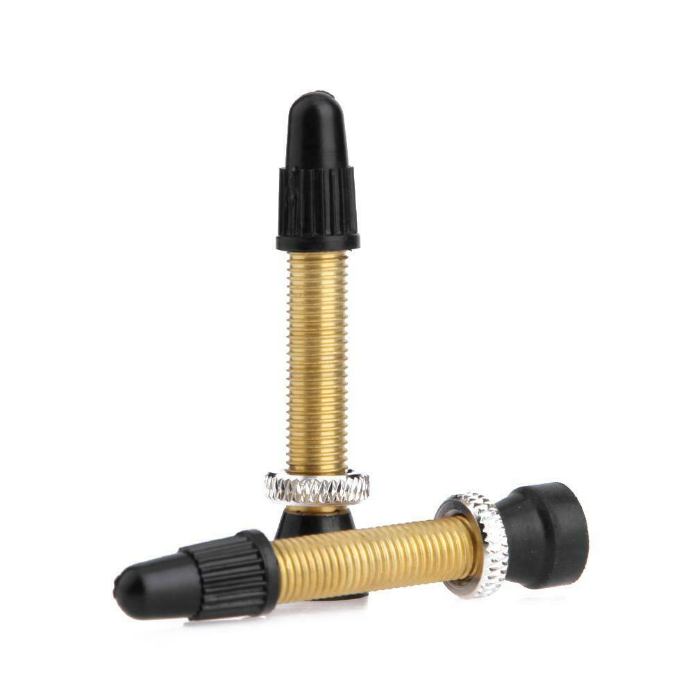 1 Pair MTB Road Bike Bicycle Brass Tubeless Presta Valve Stems with Tool @