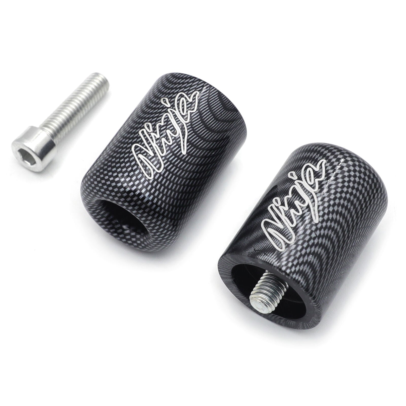 Billet aluminum Carbon Hand Bar Ends For 87-12 Kawasaki Ninja 250R / EX250