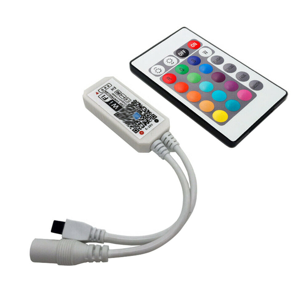 1x Mini Bluetooth/WiFi LED Controller w/ IR Remote For RGB&RGBW LED Strip Light