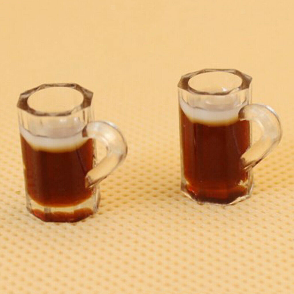 Pair Of Plastic Beer Cups For 1:12 Scale