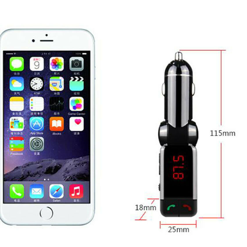 BC06 Bluetooth Car Wireless FM Transmitter 2USB Charger Adapter HandsFree