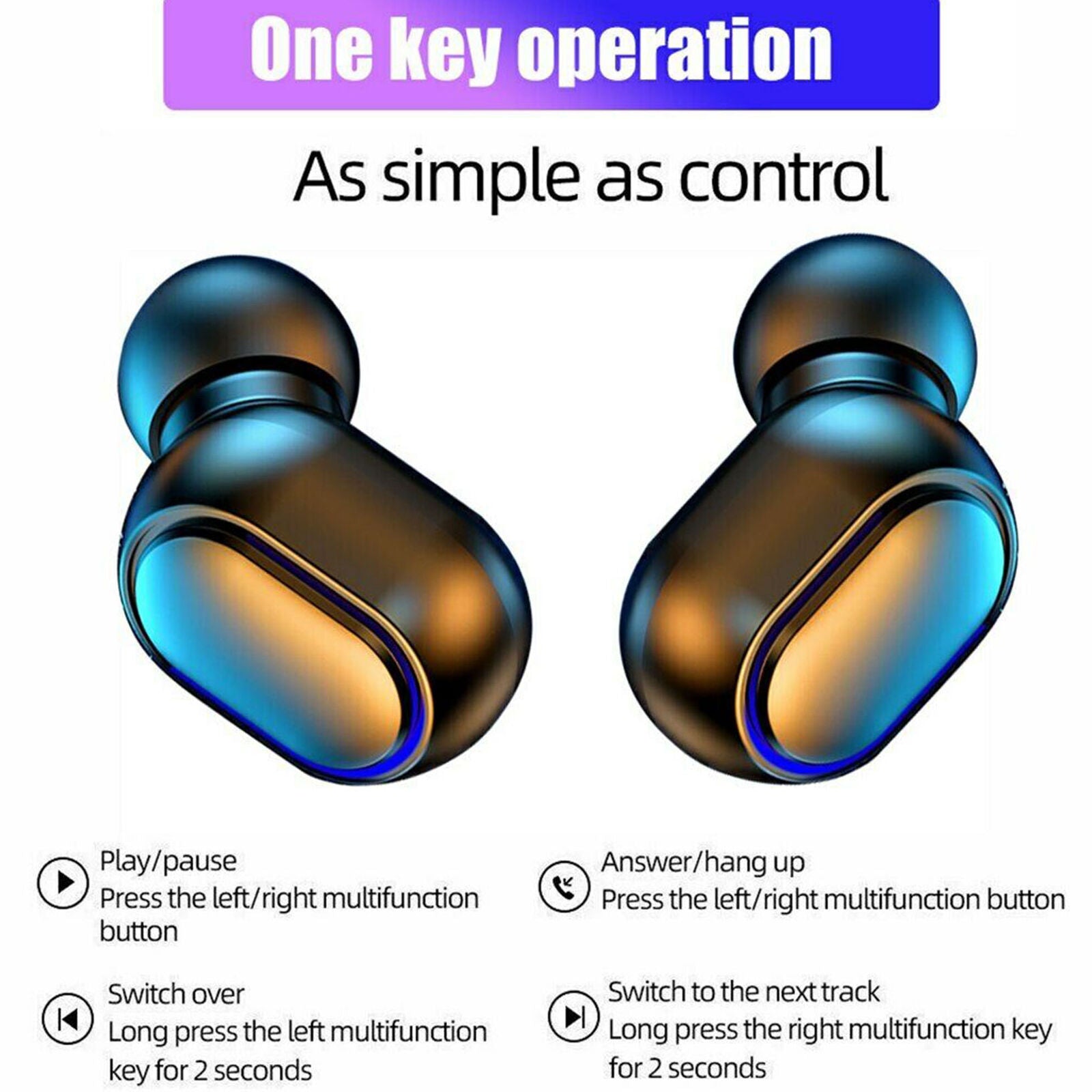 Wireless Bluetooth 5.0 Earphones Headphones Mini Earbuds Waterproof Headset New