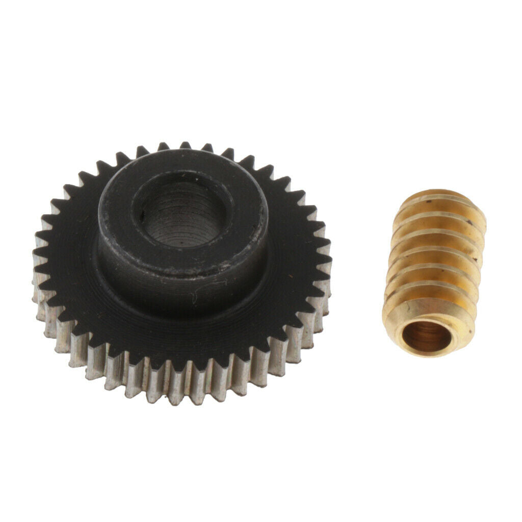 2X0.5 Modulus Steel Worm Gear Wheel 40 Tooth  + Brass Gear Shaft Set