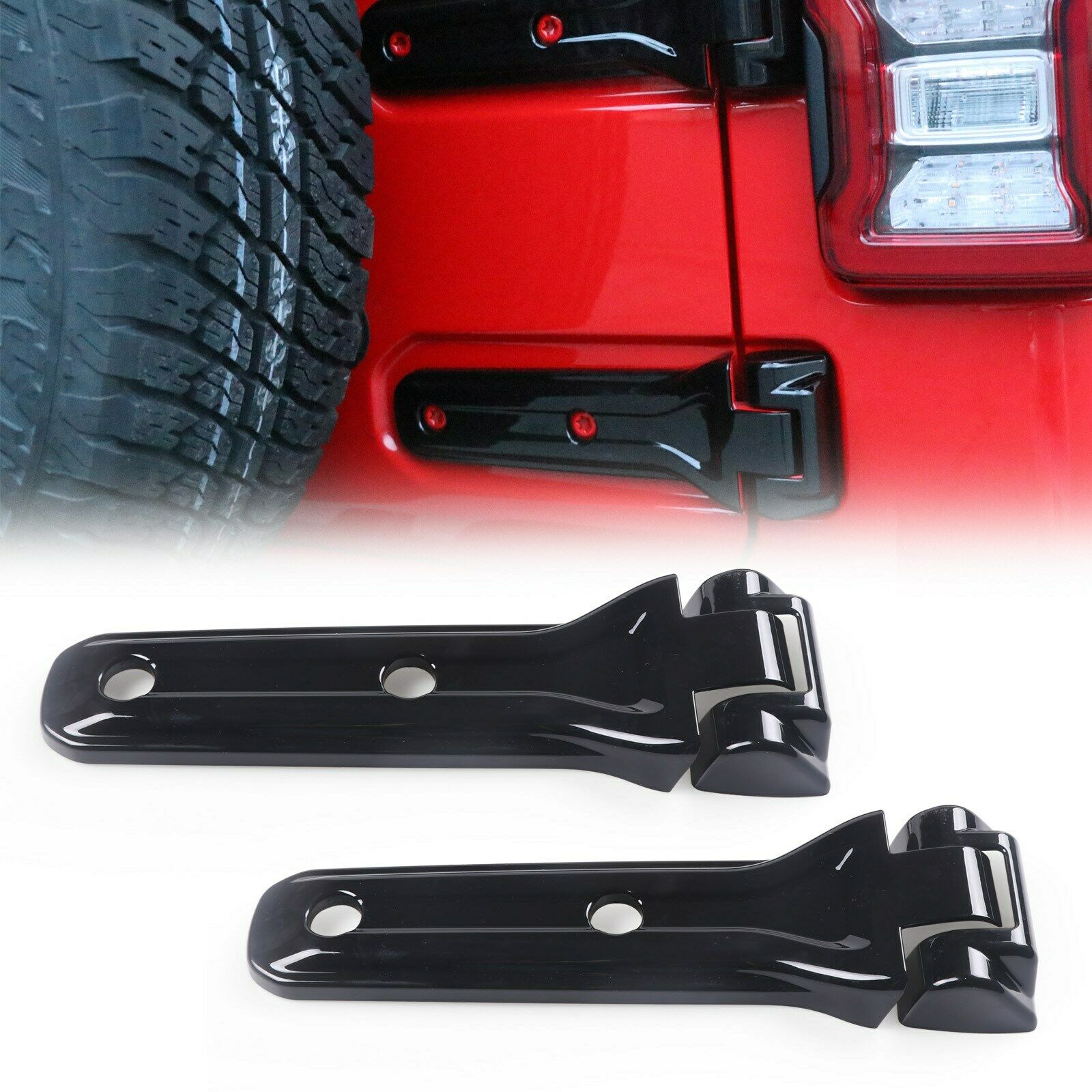 Black ABS Car Hood Engine Hinge Cover Trim For Wrangler JL 2018+ CN