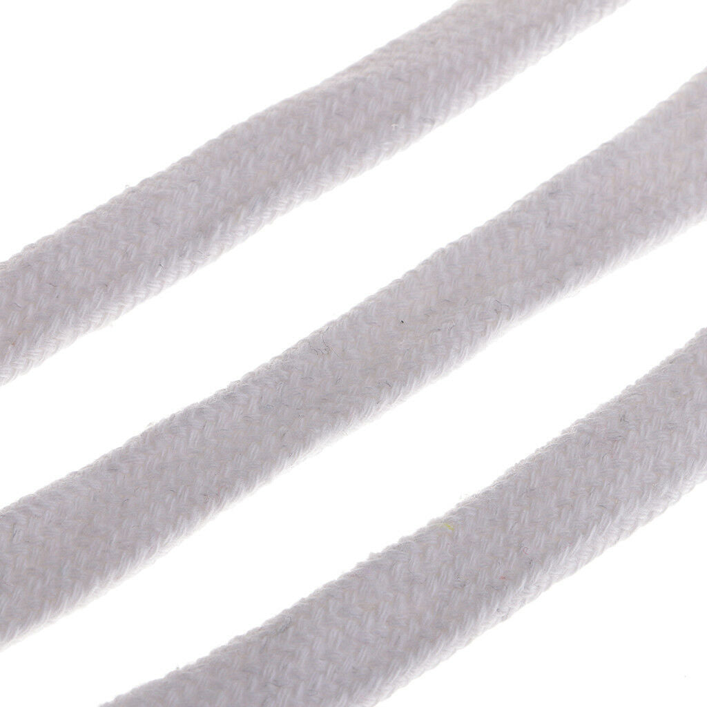 12mm Cotton Flat Draw Cord / Drawstrings / Drawcord String for Clothes White
