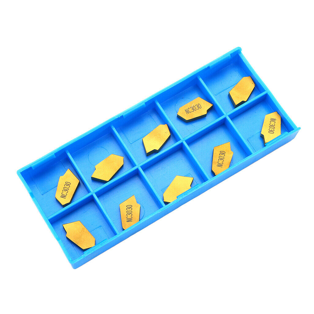 Pack of 10 GTN3 Carbide Parting Off Tips Inserts Cutting CNC Tool Accs