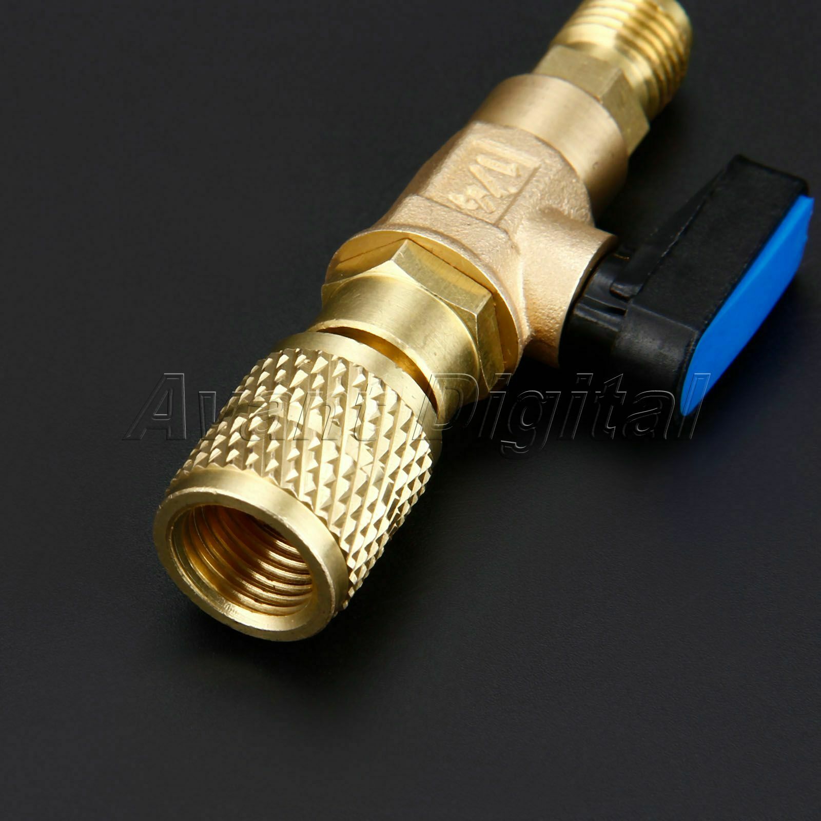 Brass HVAC A/C Straight SHUT-OFF Ball Valve Adapter 1/4" SAE for R22 R12 R410a