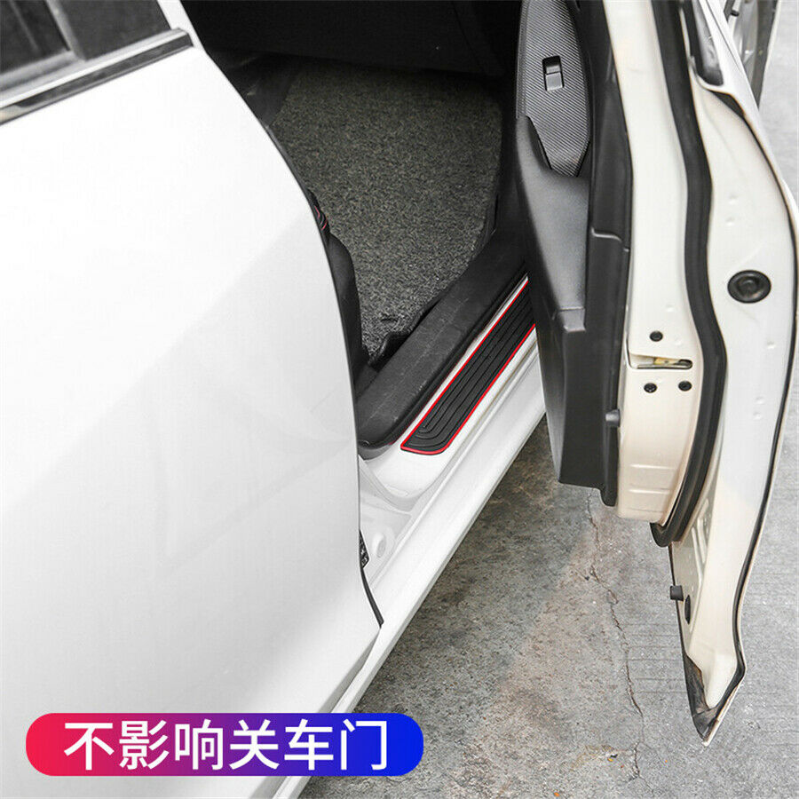 Door Scraper Sill Cover 5pc Black Double-sided Tape Waterproof Flexible Friction