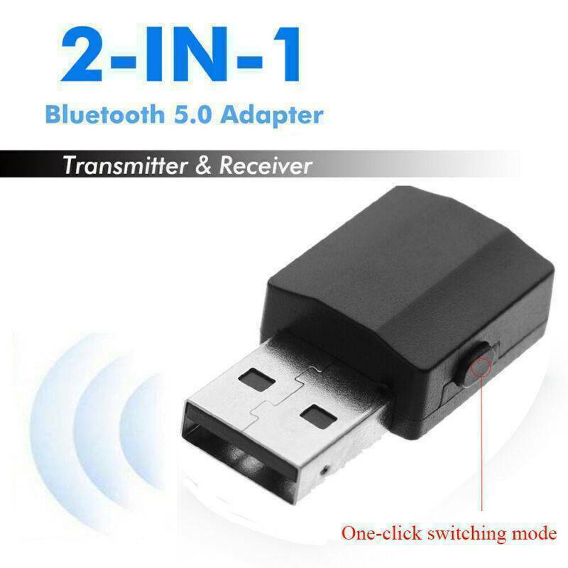 2in1 USB Bluetooth 5.0 Audio Adapter Transmitter Music Audio Receiver Devices US