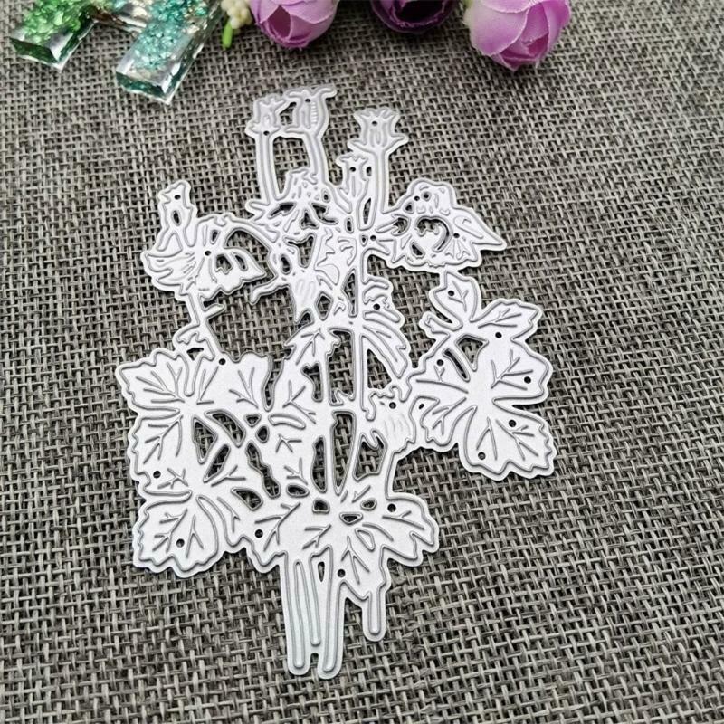 Flower with Leaves Carbon Steel Cutting Dies DIY Scrapbooking Photo Album Cards