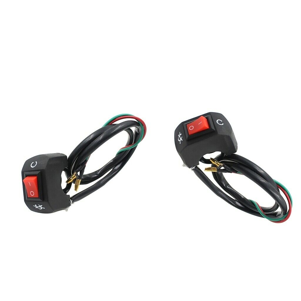 2pcs 7/8inch 22mm Motorcycle Handlebar Grip Stop Kill Switch, Horn On Off Button
