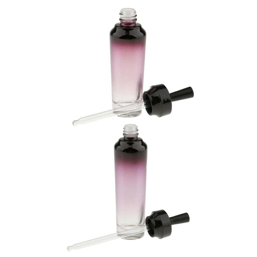 2 Pieces Empty Glass Eye Dropper Bottles Essential Oil Perfume Pipette Vials