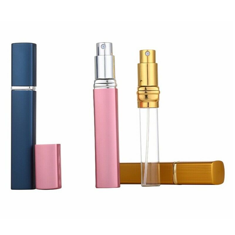 6Pcs 6-Color Metal Shell Glass Jar Perfume Bottle Aluminum Nozzle Spray RefiK2V6