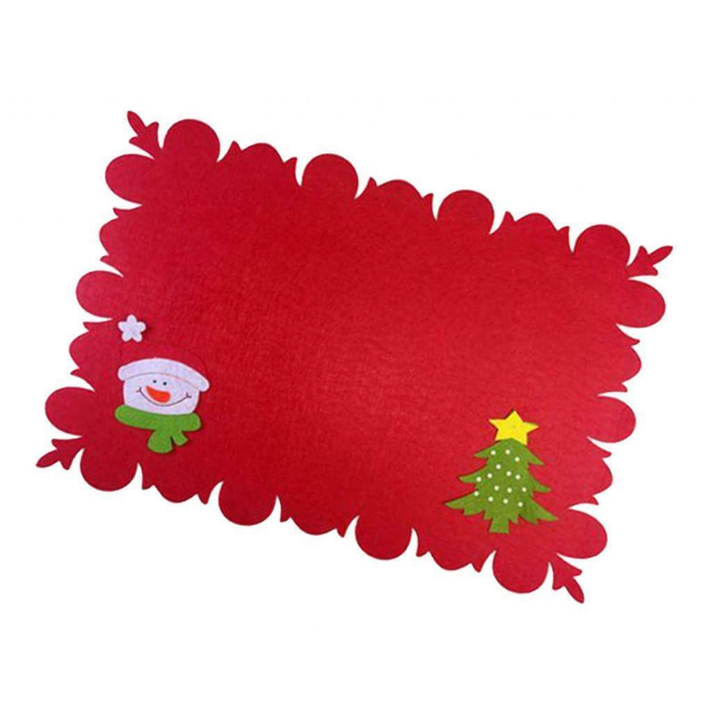 Christmas Table Placemat Tableware Mat Pad for Holiday Decor 46x31cm C