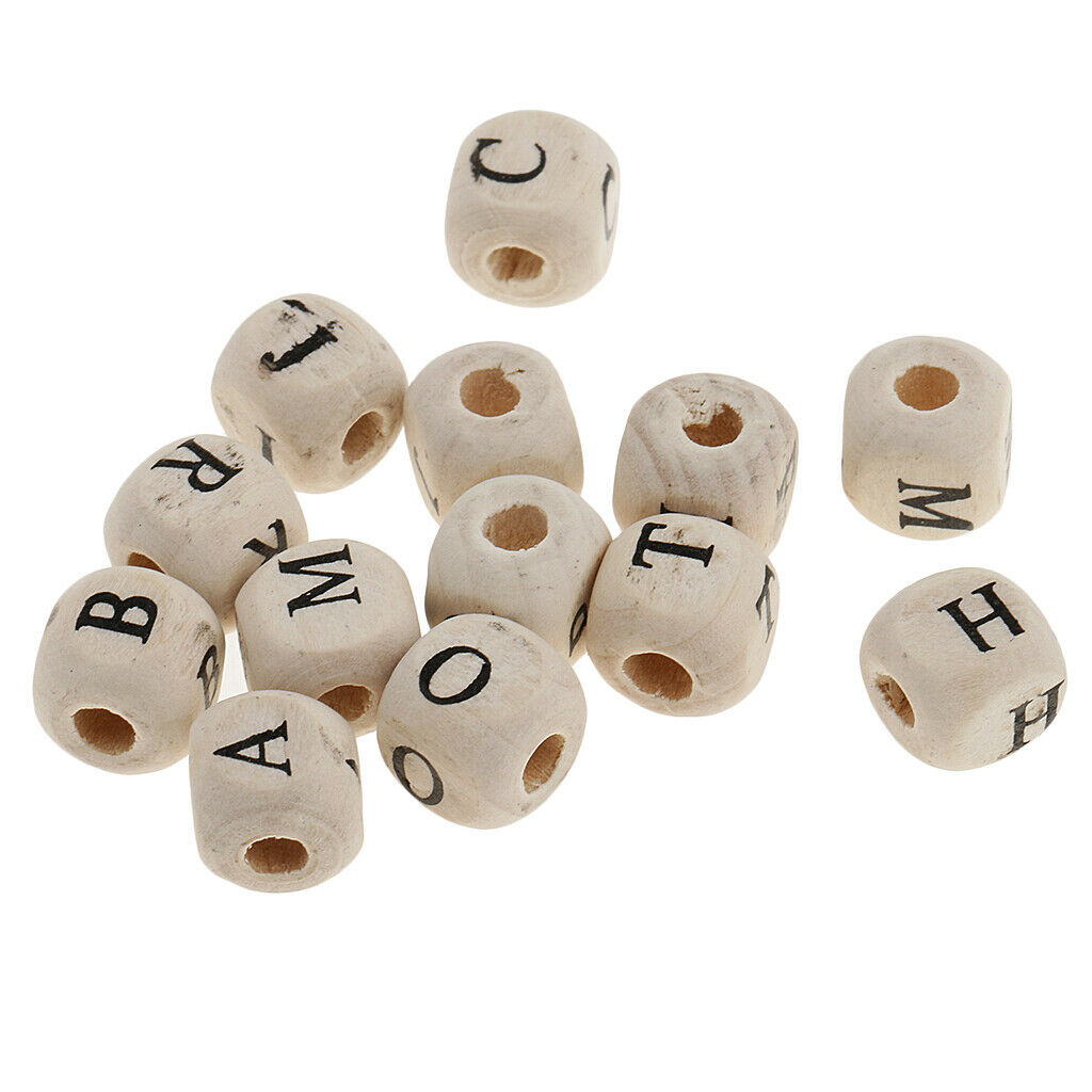 200pcs   Mini   Wooden   Alphabet   Letters   Cube   Beads   for   Jewelry
