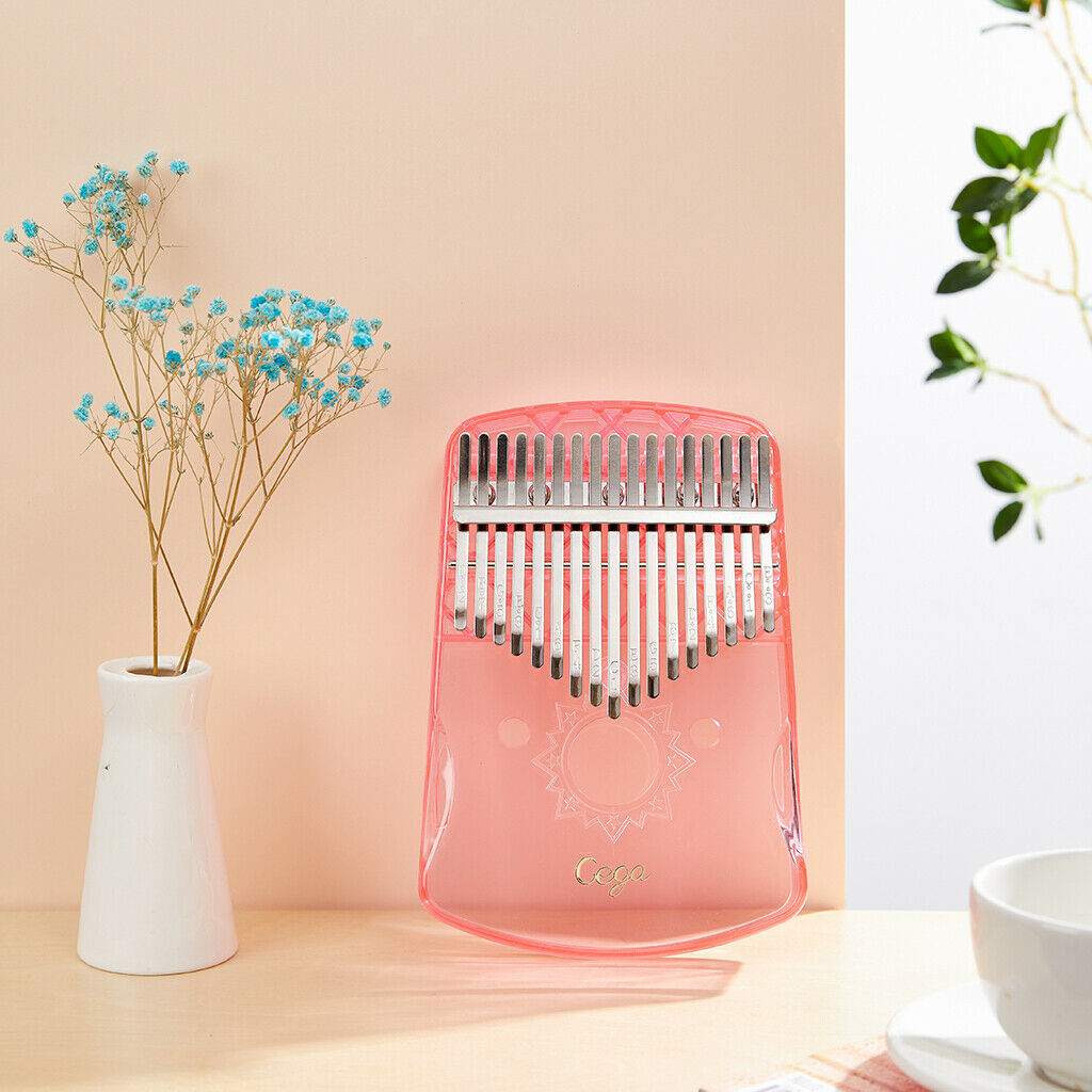 Transparent 17-Key Kalimba Mbira Thumb Piano Instrument Supplies Pink