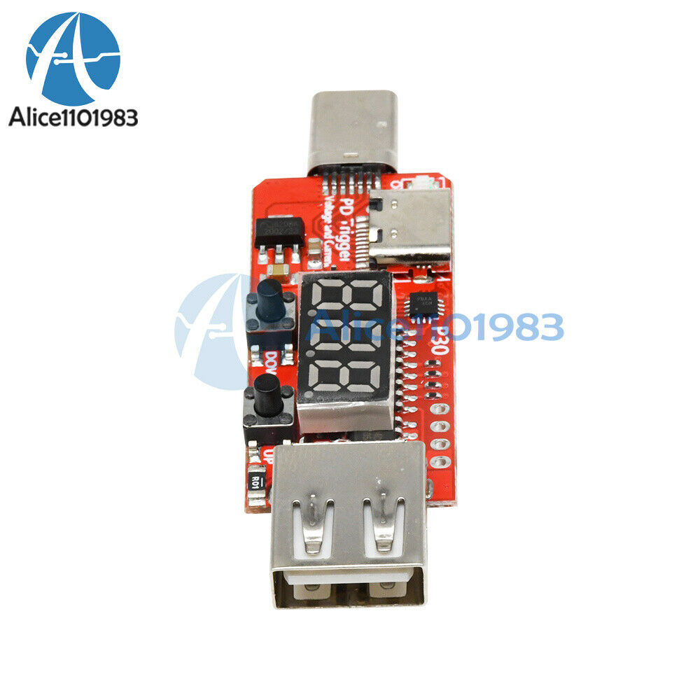 Type-C Fast Charge Digital Display Voltmeter Ammeter Trigger Detector USB PD3.0