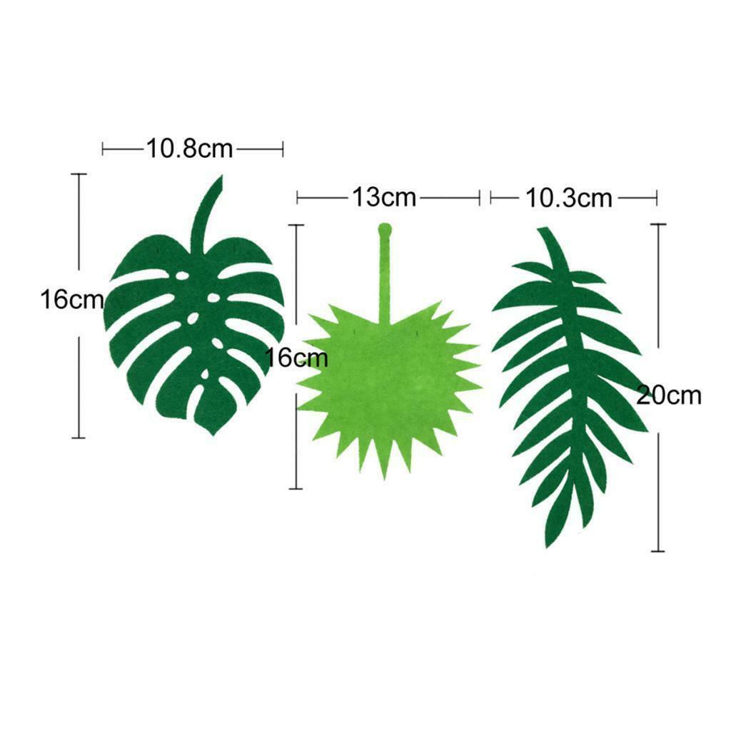 Hawaiian Tropical Leaves Felt Banner Wedding Birthday Party Hanging Decorations,