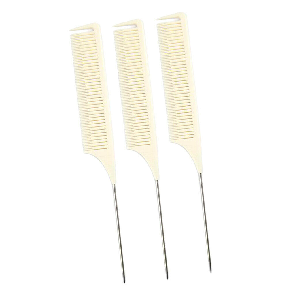 3 Pieces New Pro ABS Weaving Highlighting Foiling Hair Comb for Salon Combs