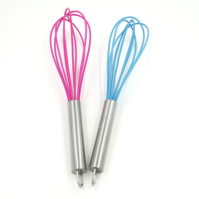 Good Handle Whisk silicone Kitchen Mixer Balloon Wire Egg Beater Tool  J7 RDD
