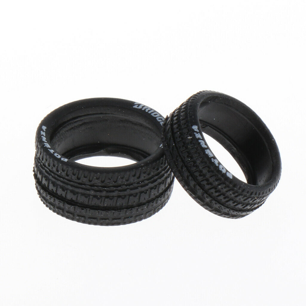 4pc 64th Wheels Rims Hub w/ Brake for Tomica Car Kids Toys Collection Black