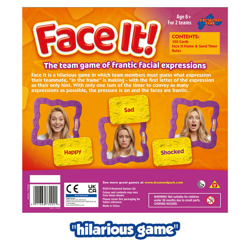 T73002 Face it! Family Board Game Frantic Facial Expressions for 2 Teams Age 8+