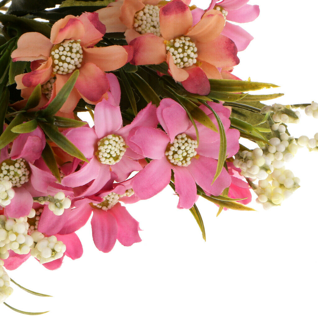 2Pcs Artificial Daisies Flowers Outdoor Bundle Foliage Greenery Bushes for