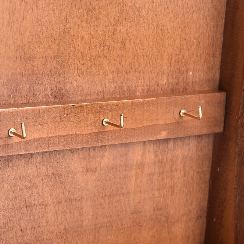Wooden Key Box Cabinet Wall Mounted Keys Hooks Storage Holder With 6 HooksBDAU