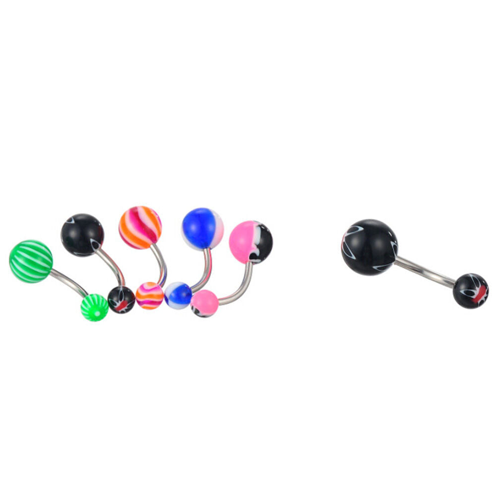 Stainless Acrylic Ball Barbell Bar Eyebrow Nose Tounge Ring Body Piercing N Tt