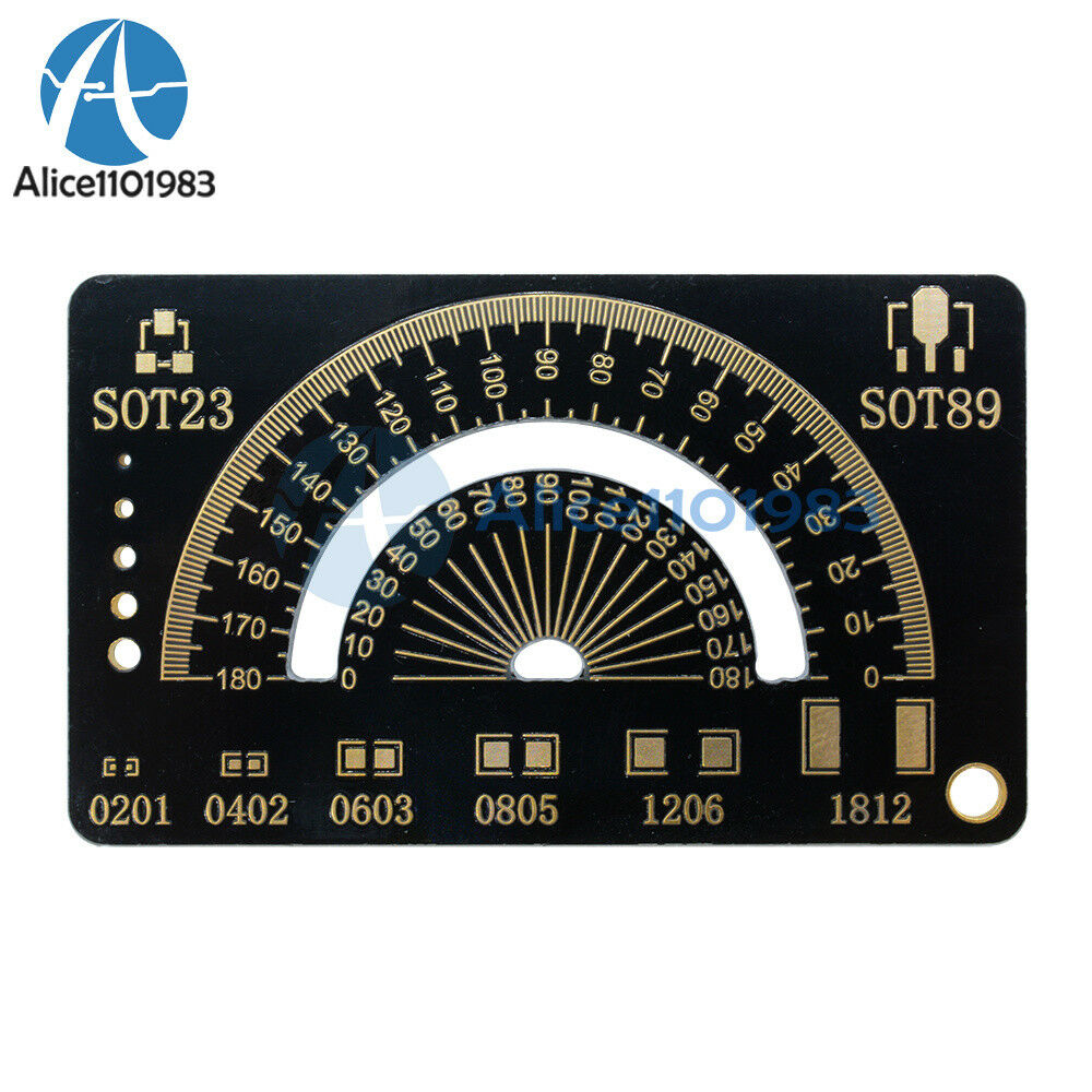 4CM Multifunctional FR4 PCB Ruler Measuring Tool Angle Measure Meter + Keychain