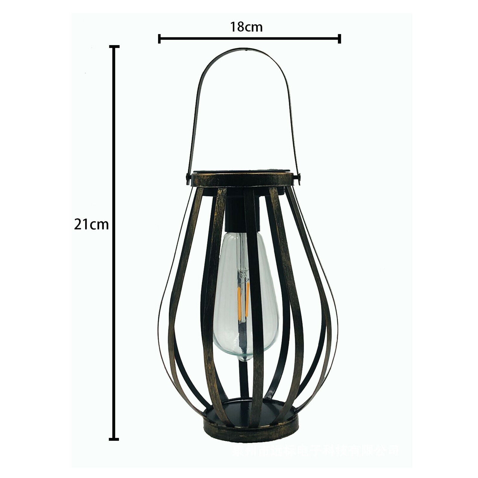 Hanging Solar Metal Waterproof Lamp Warm Light Bulbs for Garden Porch Decor