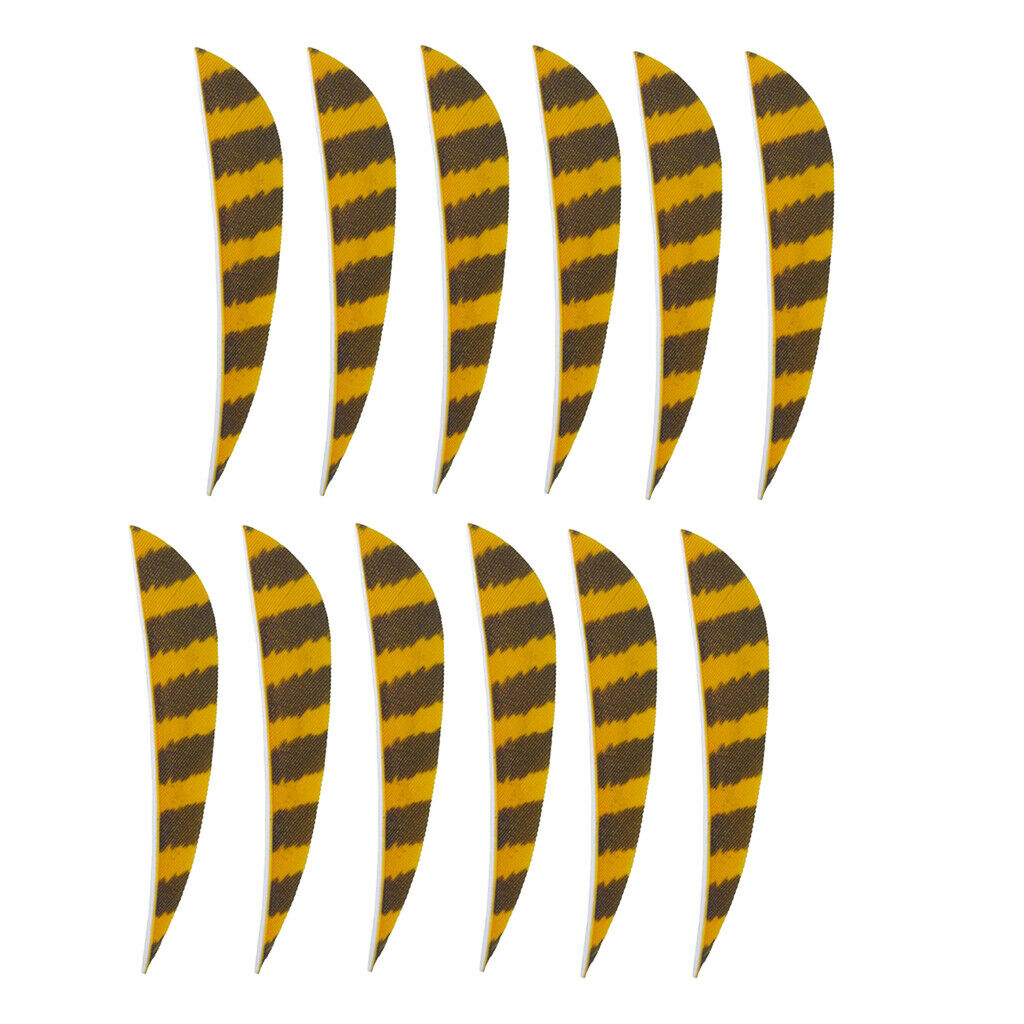 12x 3" Turkey Feather Arrow Fletches Archery Bow Right/Left Wings Yellow