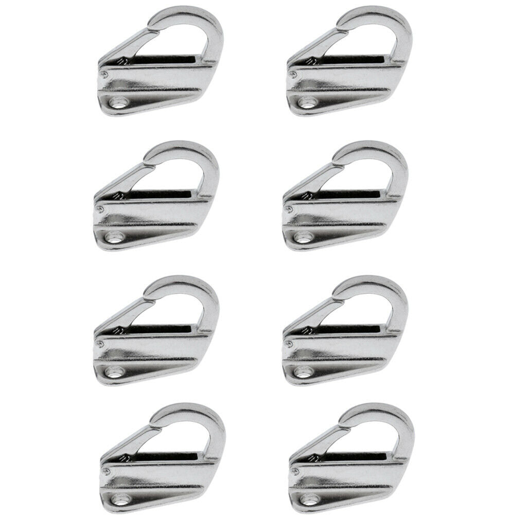 8pcs Marine 316Stainless Steel Snap Type 9mm  Hook For Boat Yacht