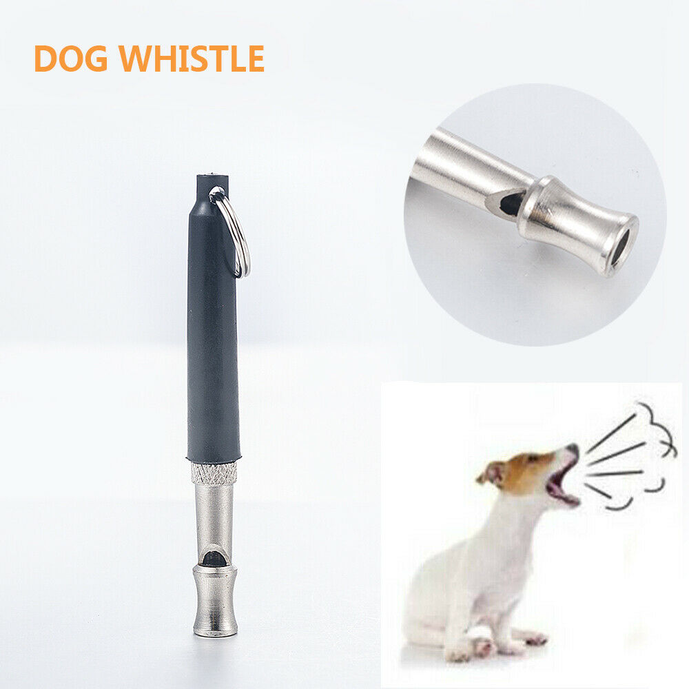 Dog Whistle Puppy Training Ultrasonic Pitch Sound Adjustable Key Chain Black