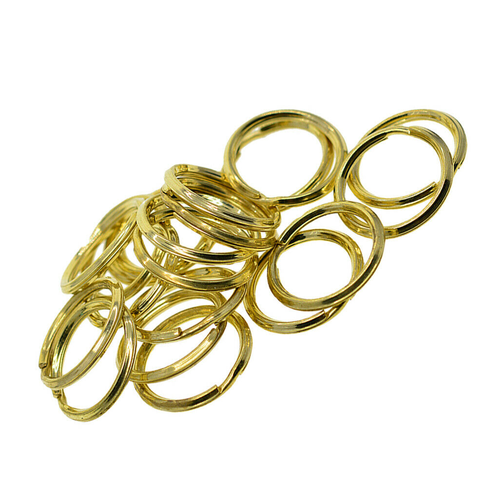 20Pcs Metal Split Ring Keys Ring Chain Holder Jewelry Clasps Hooks Bags 20mm